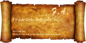 Fridrich Adrián névjegykártya